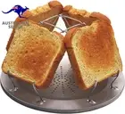 Folding Outdoor Oven Toaster Stainless Steel 4 Slice Toaster Tray Camping Oven T