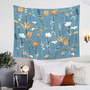 Golden White Flower Garden Tapestry