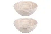 2PK Daily Bake Banneton Proving Basket Round Oven Baking Mould 20x8cm Natural