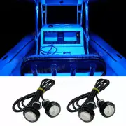 4x Blue LED Boat Light Waterproof 12v Outrigger Spreader Transom Marine Dock USA