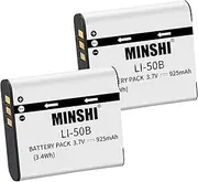 MINSHI Li-50B (2 Pack) Replacement Battery Compatible with Ricoh TG-630 【3.7V 925mAh】 High Performance Compatible Camera Battery 2023LF