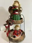 Gift Set Basket For Her Christmas Angel W/ Harp / Candle Kitschy Whimsy Folk
