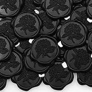 50pcs Hydrangea Wax Seal Stickers, Andotopee Floral Botanical Envelope Seal Stickers, Self-Adhesive Black Stickers Pre-Made from Real Sealing Wax, Great for Wedding Invitation, Gift Wrapping