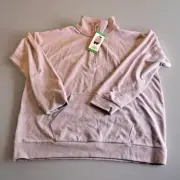 Marc New York Ladies' Ribbed Quarter Zip Pullover with Pockets, Amethyst, XL