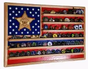 Idaho State Trooper State Police Challenge Coin Display Flag 70-100 Coins TRAD