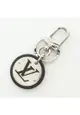 二奢 Pre-loved Louis Vuitton key ring LV Circle bag charm leather Silver black