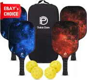 Pickleball Paddles Set 2/4 Fiberglass Racket Balls Cover Bag Indoor Outdoor