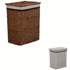 Laundry Basket Willow Laundry Box Clothes Storage with Lid Brown/White vidaXL