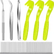 Cats and Humans Plastic Tick Puller Tick Grabber, 7Pcs Tick Remover Tick Remover Tick Puller Removal Tick Grabber,Tick Removal Tick Picker Flea Removal Tool,Tick Hook Louses Pliers Remover,Green