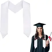 [GLOBLELAND] Pack of 2 59 Inch Plain Stole for Graduation Parties, Honour Parties, Satin Graduation Band, Label Shoulder Strap, Unisex Graduation Accessories for Adults, Academic Church, Priest, Choir,