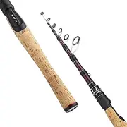 XPEDITE Portable Telescopic Spinning Fishing Rods, 24T Rod Blanks & Solid Carbon Tip, Comfortable Cork Handle, Travel Rod, Fresh & Salt Water Fishing, Light Weight and Short Collapsible Rods