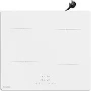 COVERCOOK Plug in Induction hob, 4 Zones Electric Cooktop White Glass, 13Amp 2800W with BS Plug, Built in Cooker hot Plate