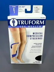 TRUFORM TRU TRUE FORM COMPRESSION STOCKINGS 20-30 mmHg XL X-LARGE BLACK 8868