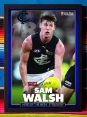 Framed 2021 CARLTON BLUES AFL Poster SAM WALSH - 84cm x 59.5cm x 3cm