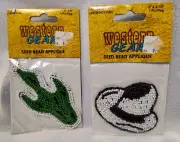 Vintage Western Gear Seed Bead Appliques*Cactus*Cowboy Hat*New OS*Sewing Crafts