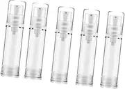 JAYIOLA 5 Pieces Clear Pump Bottles Reusable Travel Containers for Lotion and Oil, 10ml