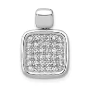 14k White Gold 1/2ct. Real Diamond Fancy Square Pendant