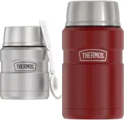Stainless King 16oz Vacuum-Insulated Food Jar w/ Spoon - Matte Steel, Leak-Proof