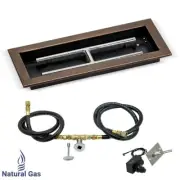 18" x 6" Stainless Steel Drop-In Pan w/ Spark Ignition Natural Gas - Bronze