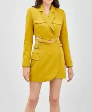 Do+Be Boutique Two Piece Set Mustard Blazer And Skirt NWT Size Medium