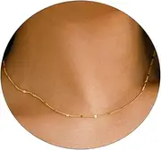 [FACAICAI] 14K Gold/Silver Plated Satellite Choker Shining Dots Station Box Chain Sparkle Chain Necklace Open Hearts Open Stars Link Chain Exquisite Jewellery for women