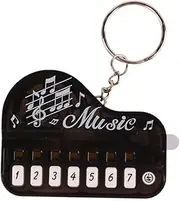 Black Micro Piano Keychain, Portable Keyboard Instrument Keychain, Mini Electronic Keyboard Keychain with Lights, Pianos and Keyboards, Musical Instrument Keychain Accessories Gift, Car Keychain,