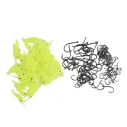 100pcs Hooks 50pcs Shrimp New Material Soft Bait Soft Shrimp Bright Colors