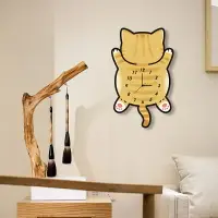在飛比找樂天市場購物網優惠-時鐘 貓咪時鐘 卡通時鐘 時鐘 掛鐘 壁鐘 靜音木鐘 造型時