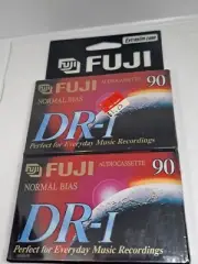 Fuji DR-I 90 Min Blank Audio Cassette 2pk Extra Slim Case Vintage Cassette Tapes