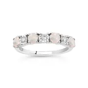 Created Opal & Diamond Eternity Ring