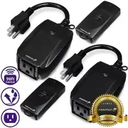 2x Waterproof Outdoor LED Light Wireless Remote Control Outlet Switch Plug In