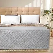 Wrap Around Bed Skirt King Size Bed Skirt 15 Inch Drop Dust Ruffle Bedskirt - Ultra Soft, Fade and Wrinkle Resistant Bed Frame Cover (Silver, Queen)