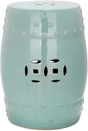 (Blue) - Safavieh Castle Gardens Collection Modern Ming Ceramic Garden Stool, Light Aqua