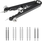 [SING F LTD] Watch Bracelet Spring Bar Standard Plier Remover Replace Removing Tool Tweezer Kit with 10x Pin Forks Professional Repair Tool (Black)