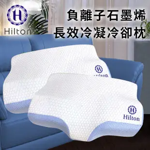 【Hilton 希爾頓】負離子涼感冷凝膠石墨烯天然乳膠枕(B3001-AL)/枕頭