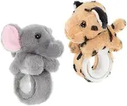 Kisangel Animal Theme Slap Bands 2pcs Plush Patting Wrist Bands Stuffed Cartoon Animal Bracelets for