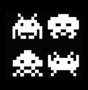 Makarios LLC Space Invaders Cars Trucks Vans Walls Laptop MKR| White |5.5 x 5.25|MKR694