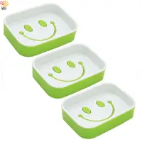 在飛比找PChome24h購物優惠-創意笑臉造型雙層大肥皂盒超值3入(Y-8005)