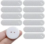 100 PCS Round White Button 10mm Resin Sewing Buttons 2 Holes Buttons for Clothes Sewing DIY Craft Projects