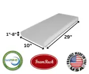 FoamRush 10" x 29" High Density Upholstery Foam Seat Cushion Medium Firm USA