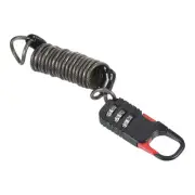 3 Digit Combination Lock with 3.3Ft Steel Cable Travel Helmet Padlock Black