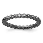Sterling Silver Stackable Expressions Diamond Black-plated Ring Size 6