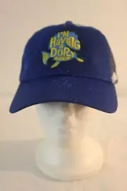 Disney Parks Finding Dory I'm Having A Dory Moment Blue Glitter Mesh Hat Cap NWT