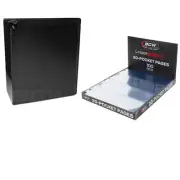 BCW 20-Pocket Tobacco Card Pages 100ct + 3" Black Album Archival Storage Binder