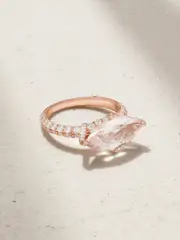 [Diane Kordas] Diane Kordas - 18-karat Rose Gold, Morganite And Diamond Pinky Ring - 3 3 Gold