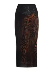 [Jean Paul Gaultier] Jean Paul Gaultier-Jean Paul Gaultier La Gonna Lunga Drappeggiata Motivo Legno Legno-Donna L