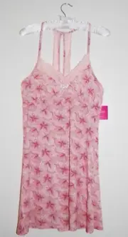 NWT Catherine Malandrino Women's Pink Spring Bloom Eyelash Racerback Chemise M