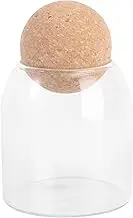 UPKOCH Glass Food Storage jar Transparent Borosilicate Airtight Sealed Can Container Canister with Cork for Spices Sugar Coffee Cookies Candy 500ML