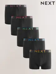 Black Ombre Waistband 5 Pack A-Front Cotton Rich Boxers (F12982) | $49