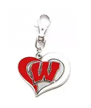 UNIVERSITY OF WISCONSIN CHARM ZIPPER PULL PURSE WALLET BACKPACK DOG CAT COLLAR